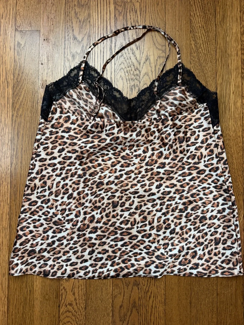 Leopard Print Lace Trim Cami Y2K Animal Print S